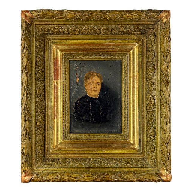 French Artist, Portrait of a Woman, 1800s, Oil on Board, Framed For Sale