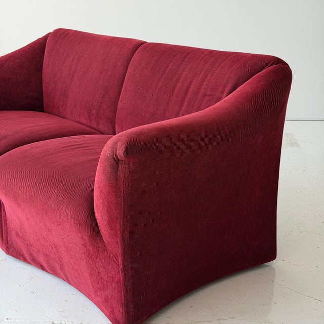c. 1990s. Italy. Original upholstery. Curved and draped lines.