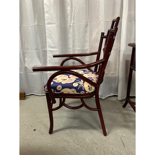 Late 20th Century Vintage Rattan Writing Desk and Chair for Worrells - Set of 2 For Sale - Image 10 of 12