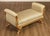 High Quality Empire Style Upholstered Bench Featuring Carved Giltwood Frame With Scrolled Arms With Swan Detail And...