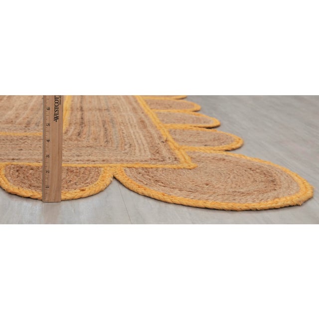 Textile Orange Scallop Jute Handmade Rug 9'x12' Ft. For Sale - Image 7 of 10