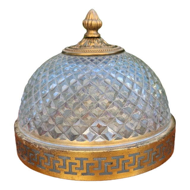 Art Deco Brass Ceiling Lamp, 1950s For Sale