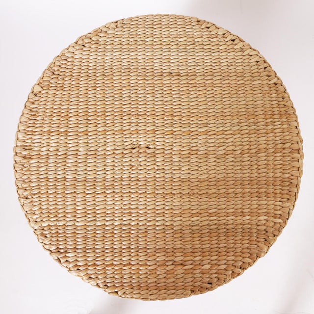 2020s Pair of Woven Reed Mid Century Inspired Stands For Sale - Image 5 of 8