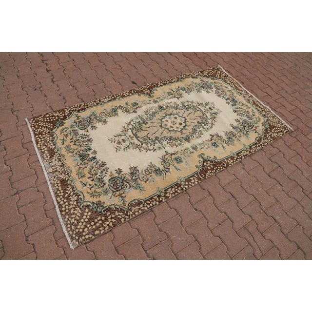 Baroque 1970s Vintage Floral Design Handmade Sparta Area Rug For Sale - Image 3 of 10
