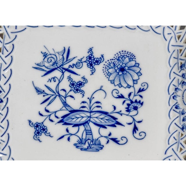 Signed Blue Onion Plate from Meissen Porcelain For Sale - Image 4 of 12