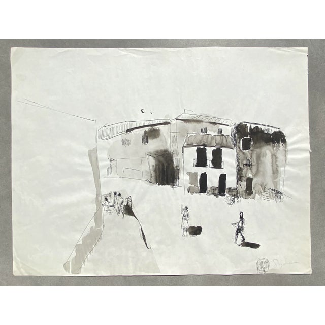 Ink, watercolor and ink wash painting on paper by New York abstract expressionist painter Richard Snyder (1951-2021)....