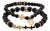 Matte Black Onyx Stone Gold Cross Charm Wise Belief Bracelet Set For Sale