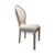 A set of four balloon back chairs by Restoration Hardware in the Louis XVI style. Note: these chairs are grey / white. See...