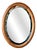 Vintage Oval Dressing Table Mirror in Beveled Oak and Chrome Finish, 1960s For Sale