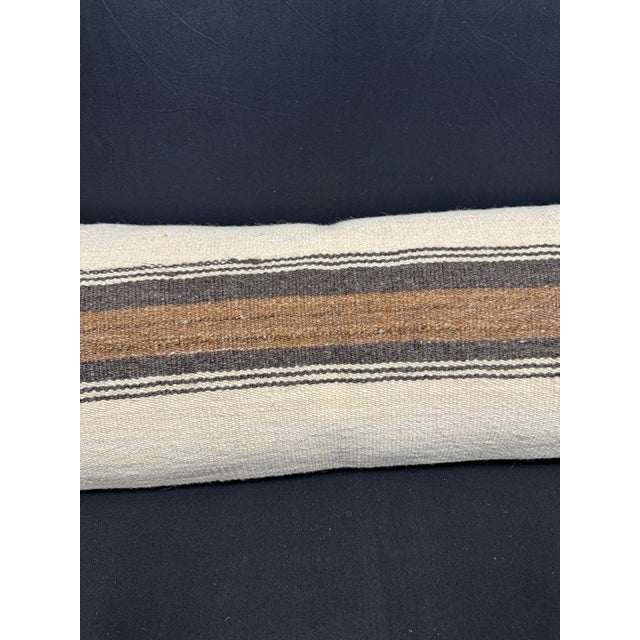 Contemporary Turkish Hemp Pillow Cushion Natural Beige Brown Cushion Cover 14"x40" For Sale - Image 3 of 4