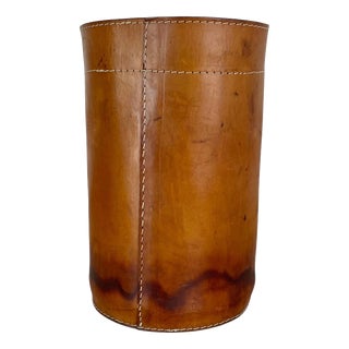 Leather PaperBasket from Torben Ørskov & Co, Denmark, 1960s For Sale