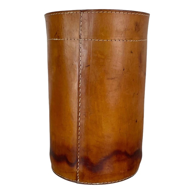 Leather PaperBasket from Torben Ørskov & Co, Denmark, 1960s For Sale