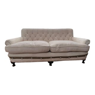2000s Carol Hicks Bolton for Ej Victor Off-White Sofa For Sale