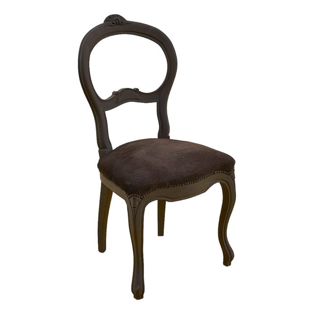 Vintage Black Wooden Chair For Sale