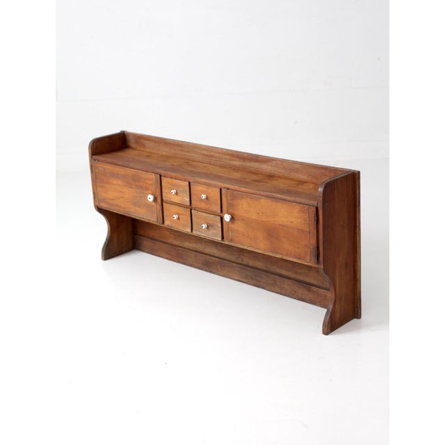 Antique Primitive Tabletop Cabinet With Drawers and Cupboards For Sale - Image 6 of 17