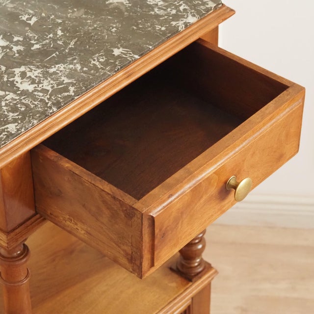 Antique Gründerzeit Bedside Table with Marble Top, 1880s For Sale - Image 4 of 13
