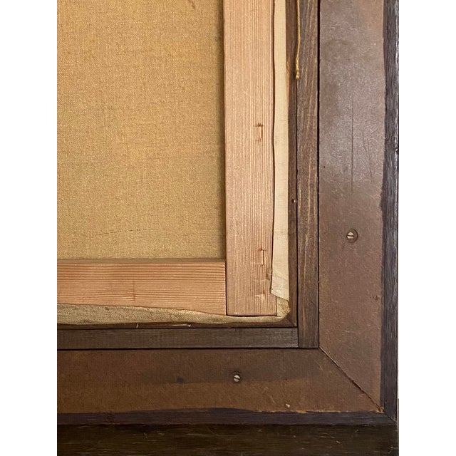 Paint Vintage Japanese Framed Oil Painting of Street Scene - Signed For Sale - Image 7 of 8