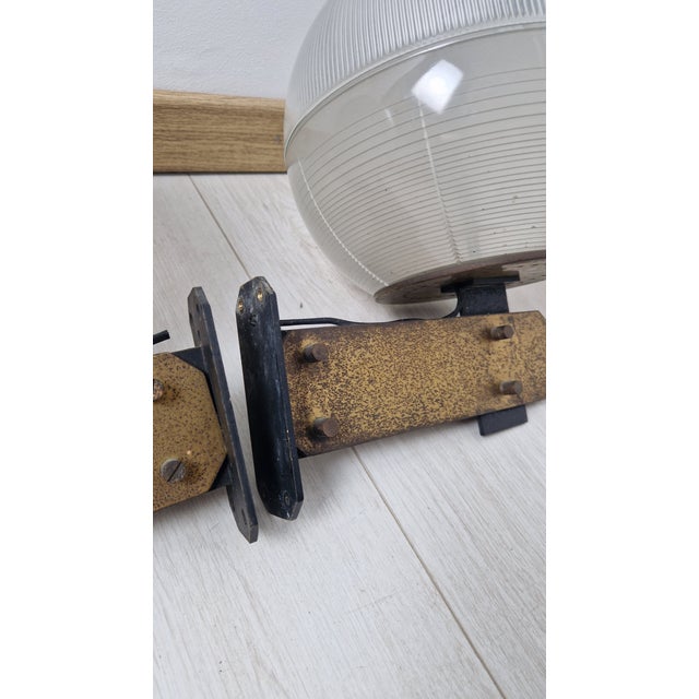 Feltre Brass Wall Lamps with Fresnel Glass for Greco, 1950s, Set of 2 For Sale - Image 15 of 18