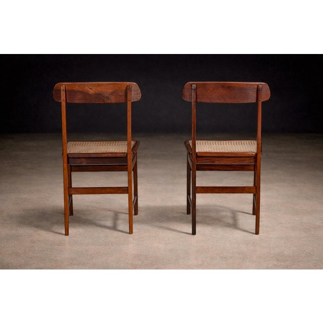 Pair of “Lucio Costa” Chairs in Rosewood & Caning, Sergio Rodrigues, 1956 For Sale In New York - Image 6 of 11