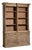 19th Century France Weathered Honey Oak Carved Oak Glazed Bookcase Hutch For Sale