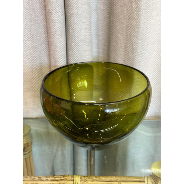 Large Olive Green Bowl For Sale - Image 4 of 4