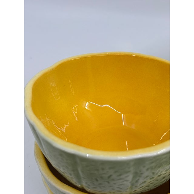 Vintage 1970s Shafford Orange and Green Cantaloupe Bowls - A Set of 8 For Sale - Image 9 of 9