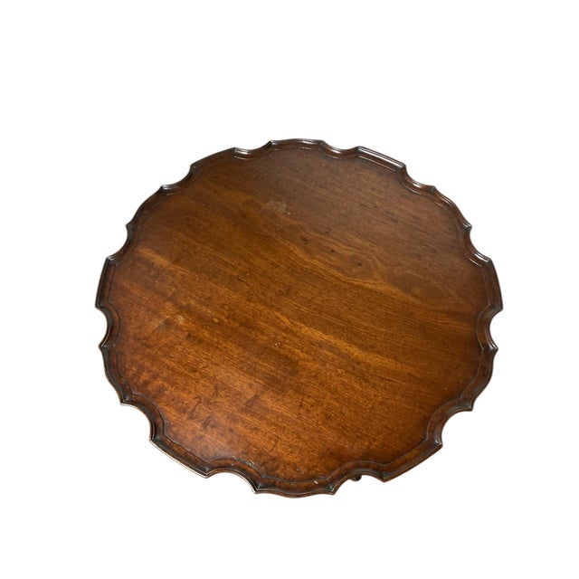 George III Mahogany Pie Crust Table on Tri Legs, 1890s For Sale - Image 6 of 9