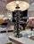 Cream Space Age Metal Table Lamp with Raw Silk Shade For Sale - Image 8 of 11