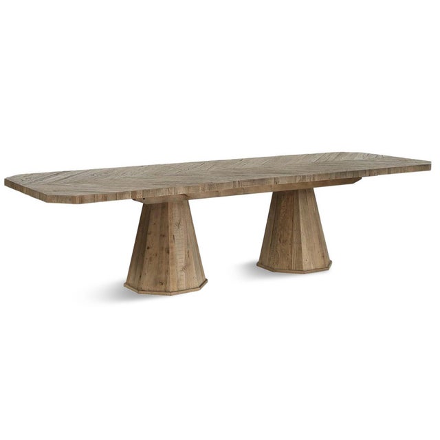 Contemporary Salvaged Oak Extendable Dining Table For Sale - Image 3 of 7