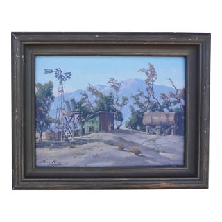 1950s Joseph Frey Desert Landscape Painting Titled Rancho Doomed For Sale