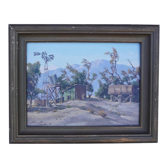 1950s Joseph Frey Desert Landscape Painting Titled Rancho Doomed For Sale