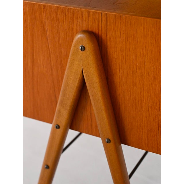 Brown Scandinavian Teak Bedside Table, 1960s For Sale - Image 8 of 12