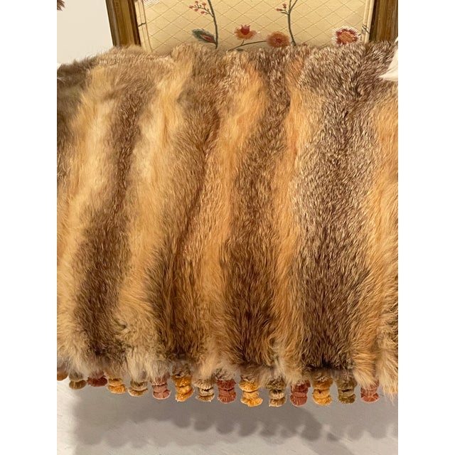 Vintage Gold Armchair With Red Fox Fur in Mackenzie Childs Style For Sale In Miami - Image 6 of 8