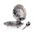 Brass Cap Ferrat Fan Shell Lidded Bowl with Spoon, Nickel For Sale - Image 8 of 8
