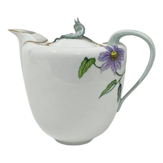 Porcelain First Edition Coffee Pot with Quatuor Floral Pattern from Herend Hungary, 1998 For Sale