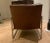 Mid-Century Modern Pottery Barn Brown Leather Metal Armchair For Sale - Image 3 of 4