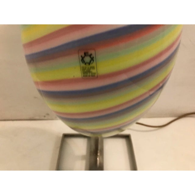 1970s Vintage Italian Murano Glass Table Lamp from Leucos, 1970s For Sale - Image 5 of 8