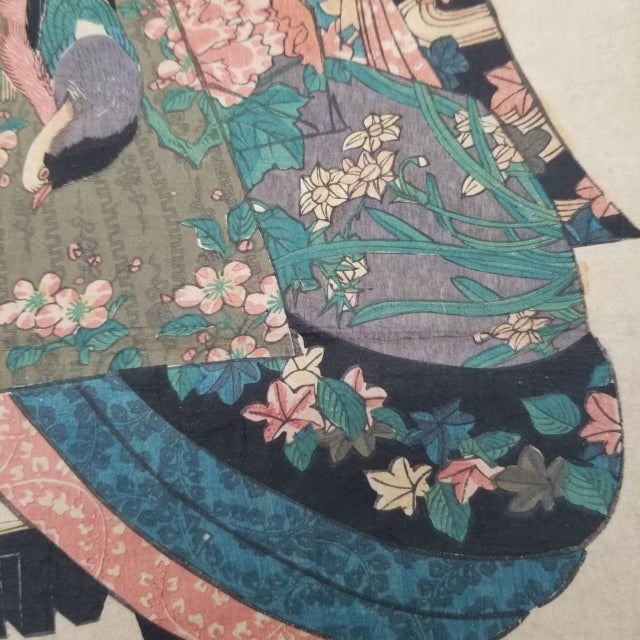 Japanese Ukiyo-E Inspired Woodblock Print Replica, Bijin-Ga Style For Sale - Image 11 of 12