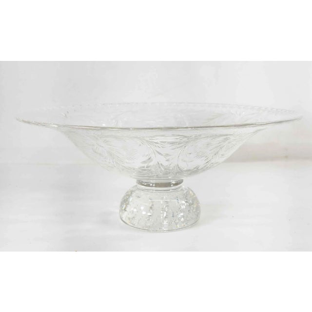 Cut Glass Clear Crystal Centerpiece Compote by Pairpoint For Sale - Image 4 of 9