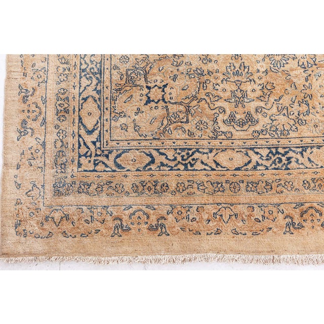 Persian Authentic 19th Century Persian Kirman Beige Carpet For Sale - Image 3 of 7