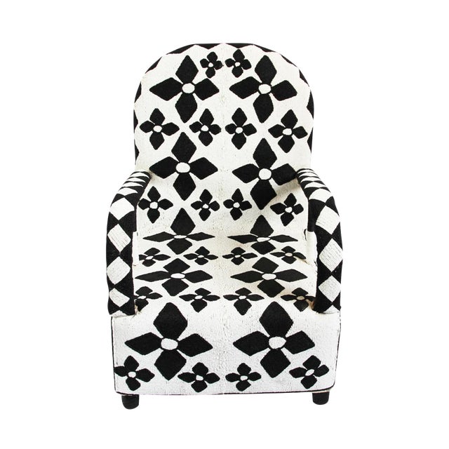 African Yoruba Black & White Beaded Arm Chair Chairish