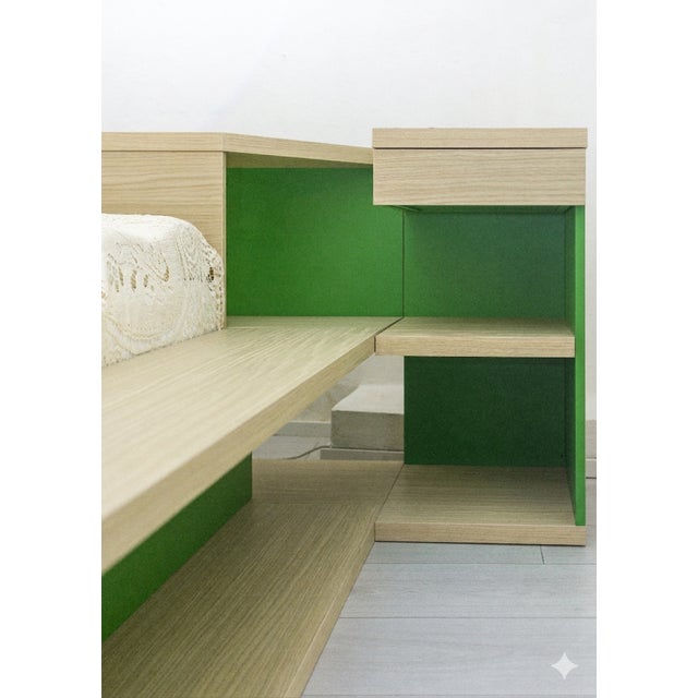 Geometric Double Bed by Dario Nasuti For Sale - Image 4 of 9