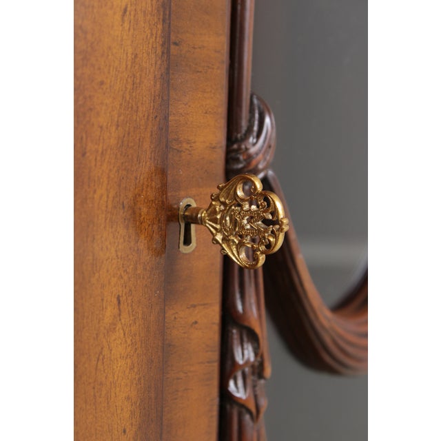 Maitland Smith Mahogany Narrow China Cabinet For Sale - Image 15 of 18