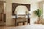 Chinese Reddish Brown Stain Geometric Scenery Carving Wood Frame Wall Mirror For Sale - Image 11 of 12