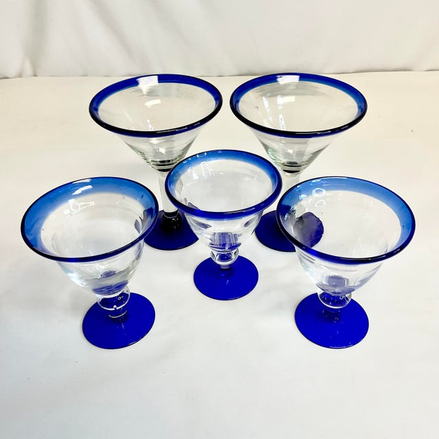 1970s Vintage Mexico Hand Blown Glass Bar Collection - 15 Piece Set. For Sale - Image 10 of 10