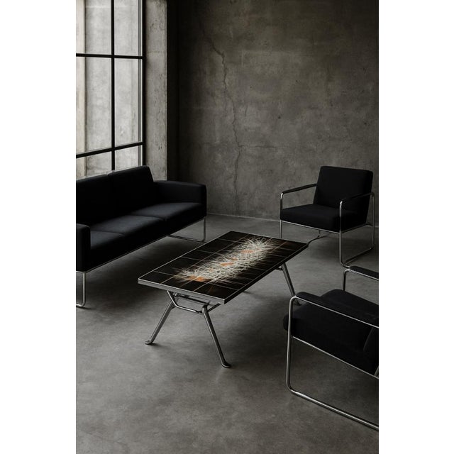 Mid-Century Modern Coffee Table with Ceramic Tile Top, 1970s For Sale - Image 16 of 17