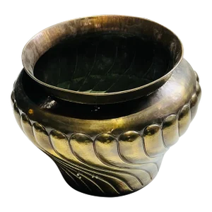 E. Casagrande Borgo Valsugana Style Hand Hammered Italian Brass & Copper Cachepot
