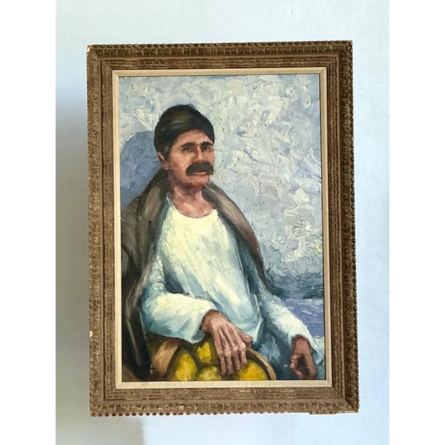 Vintage Expressionist Impasto Portrait in Wood Frame For Sale - Image 13 of 16