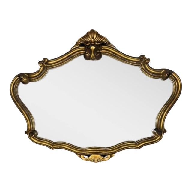 Vintage English Hollywood Regency Gilt Wall Mirror For Sale
