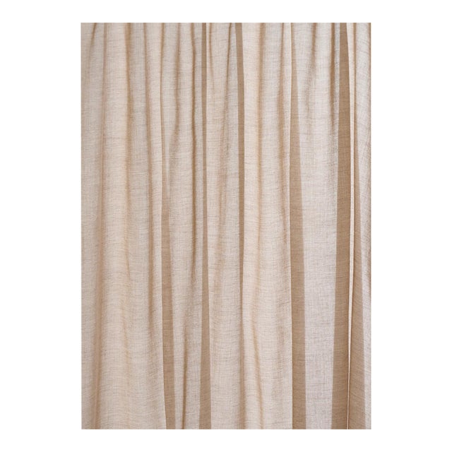 Schumacher Summit Sheer Fabric In Sandstone For Sale